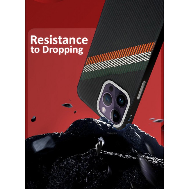 MARGOUN for iPhone 14 Pro Max 2 Pack Case Cover and Screen Protector Carbon Fiber Pattern Phone Case Slim Shockproof Back Cover - U