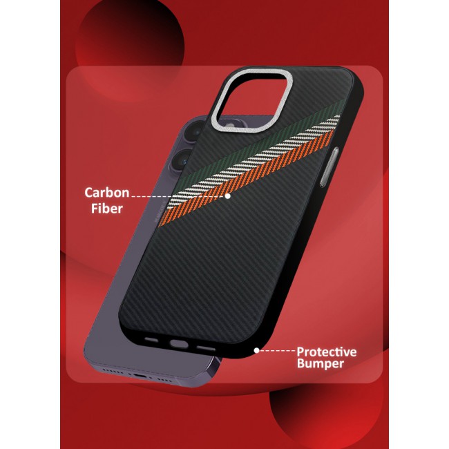 MARGOUN for iPhone 14 Pro Max 2 Pack Case Cover and Screen Protector Carbon Fiber Pattern Phone Case Slim Shockproof Back Cover - U