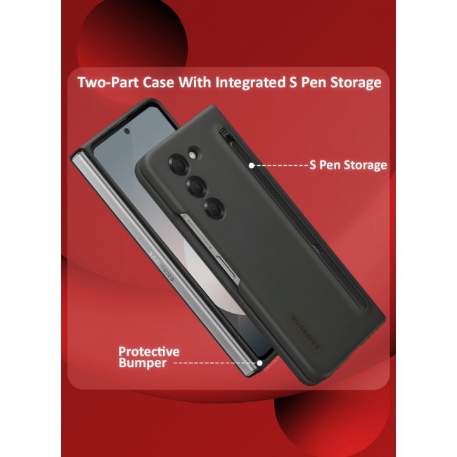 CATANES for Samsung Galaxy Z Fold 6 Case with Screen Protector Ultra Hybrid Premium Case with Built-in New Compact S Pen, Holder and Storage Slot for Pen Black