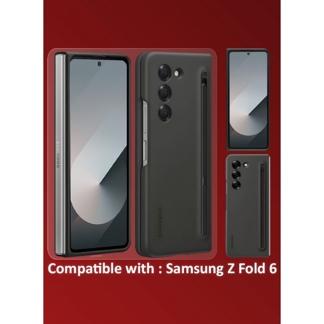 CATANES for Samsung Galaxy Z Fold 6 Case with Screen Protector Ultra Hybrid Premium Case with Built-in New Compact S Pen, Holder and Storage Slot for Pen Black