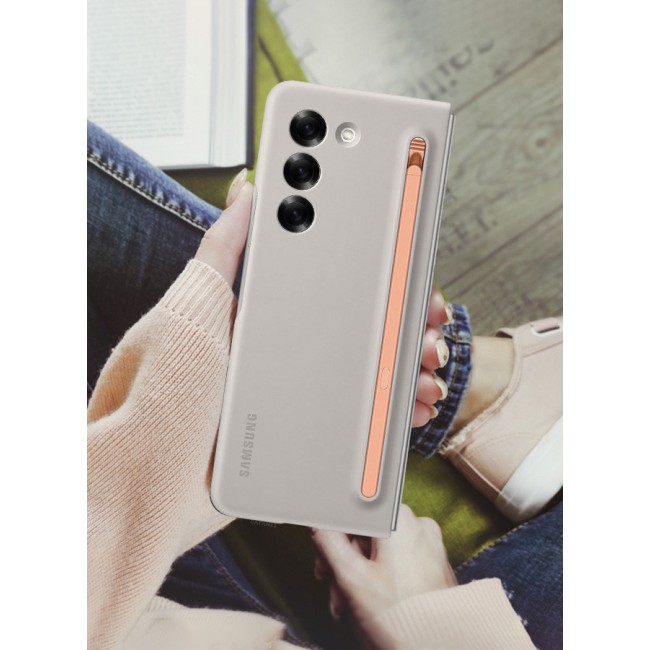 CATANES for Samsung Galaxy Z Fold 6 Case with Screen Protector Ultra Hybrid Premium Case with Built-in New Compact S Pen, Holder and Storage Slot for Pen Sand Grey