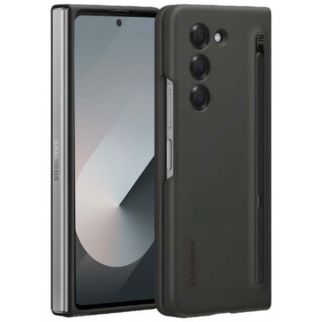 MARGOUN for Samsung Galaxy Z Fold 6 Case with Screen Protector Ultra Hybrid Premium Case with Built-in New Compact S Pen, Holder and Storage Slot for Pen Black