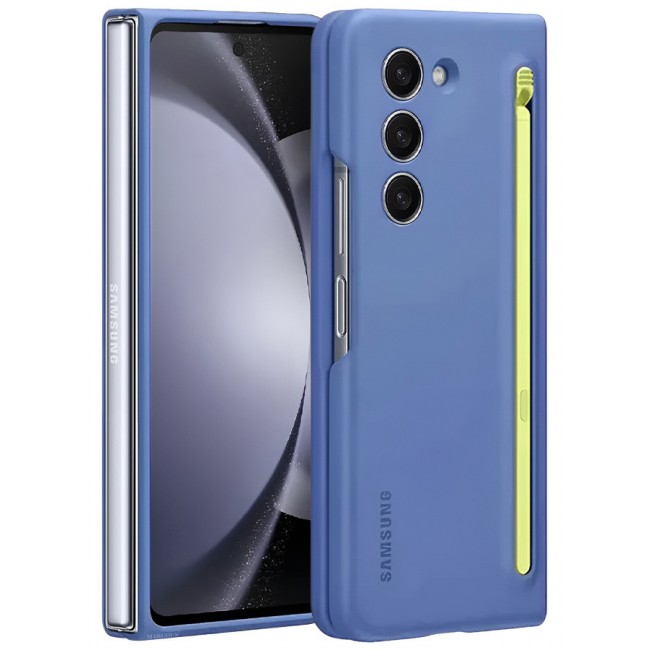 MARGOUN for Samsung Galaxy Z Fold 5 Case with Screen Protector Ultra Hybrid Premium Case with Built-in New Compact S Pen, Holder and Storage Slot for Pen Blue