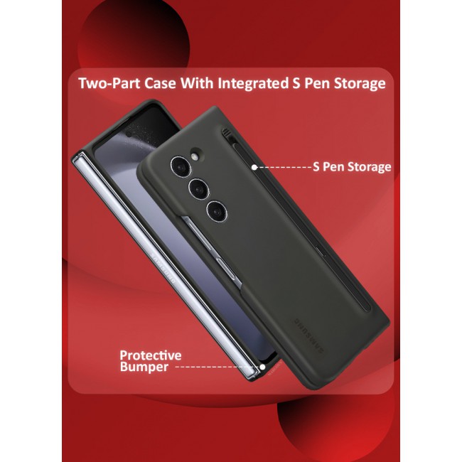 MARGOUN for Samsung Galaxy Z Fold 5 Case with Screen Protector Ultra Hybrid Premium Case with Built-in New Compact S Pen, Holder and Storage Slot for Pen Black