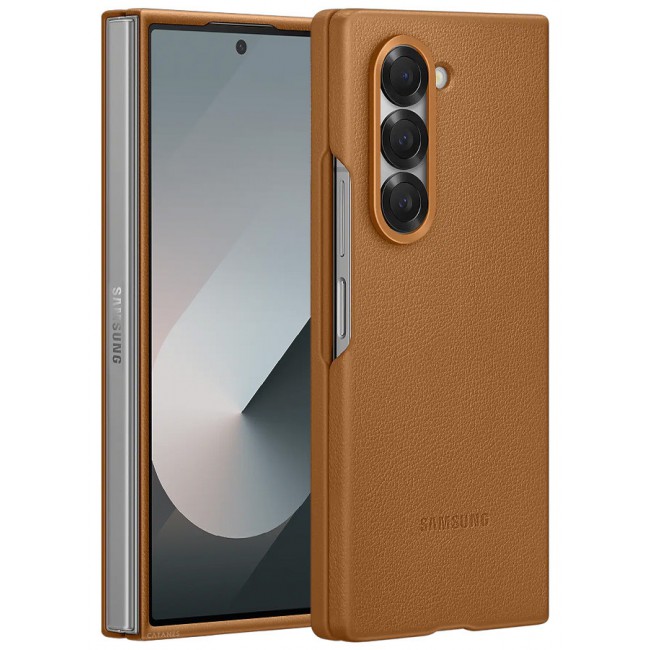 CATANES for Samsung Galaxy Z Fold 6 Case Cover Kindsuit Leather Case Slim and sleek silhouette / Brown