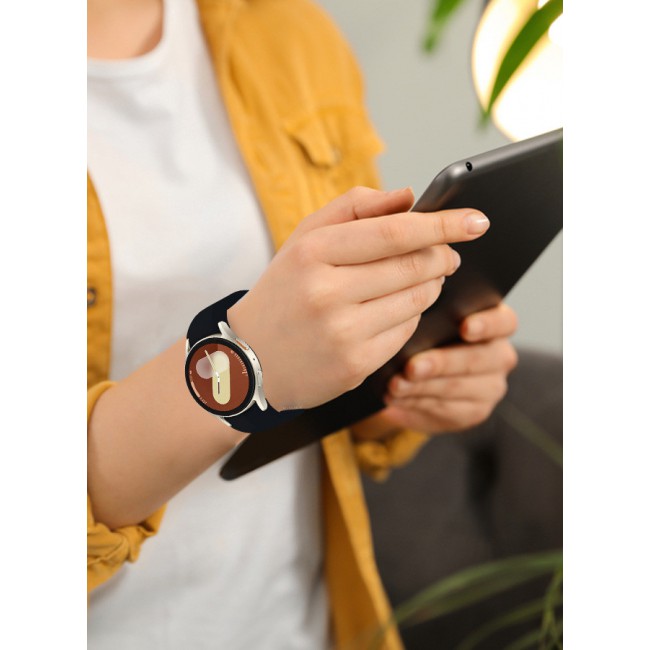MARGOUN for Galaxy Watch 7 Strap 40mm 44mm,for Samsung Galaxy Watch FE Band 20mm Soft Silicone Sport Strap Women Men,No Gap Bracelet Wristbands Black
