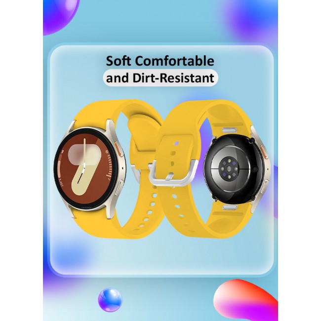 CATANES for Galaxy Watch 7 Strap 40mm 44mm,for Samsung Galaxy Watch FE Band 20mm Soft Silicone Sport Strap Women Men,No Gap Bracelet Wristbands Yellow