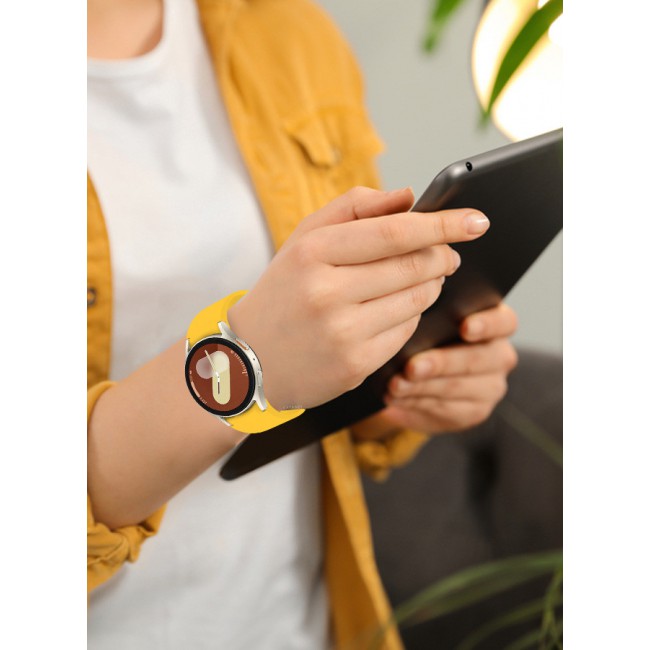 CATANES for Galaxy Watch 7 Strap 40mm 44mm,for Samsung Galaxy Watch FE Band 20mm Soft Silicone Sport Strap Women Men,No Gap Bracelet Wristbands Yellow