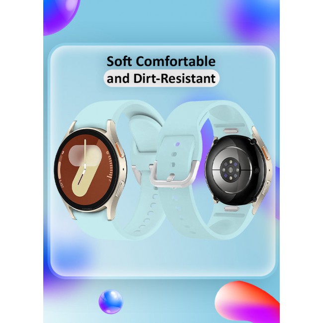 CATANES for Galaxy Watch 7 Strap 40mm 44mm,for Samsung Galaxy Watch FE Band 20mm Soft Silicone Sport Strap Women Men,No Gap Bracelet Wristbands Light Blue