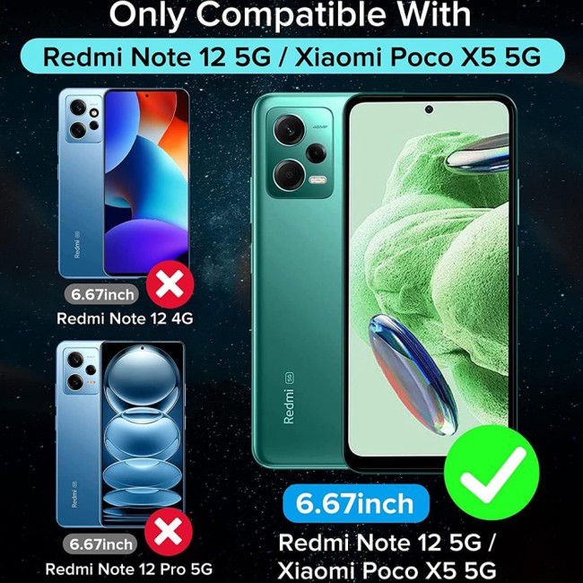 CATANES For Xiaomi Redmi Note 12 5G Case Cover Clear Protective TPU Four Corners Cover Transparent Soft Case