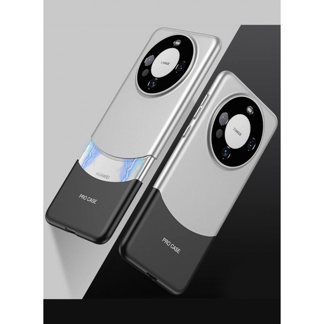 CATANES Huawei Mate 60 Pro Case Camera Full Cover Protector Shockproof Hard Case Cover Luxury and Fashionable Design Case Silver