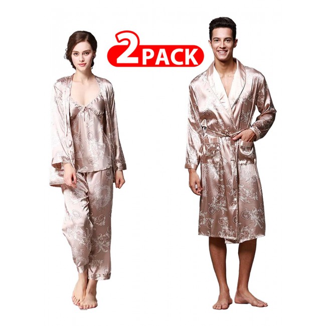 SELONE Towel Robe for Women Nightgowns for Women Winter Warm Nightgown Couple  Bath Men Nightgown Pajama Sets Pj Set Spa Robe Fluffy Robe for Valentines  Day Anniversary Wedding Honeymoon Coffee M -