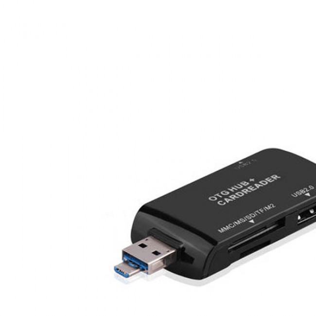 Margoun Multi-Function OTG Hub and Card Reader Compatible with PC, Laptop, Mobile Phones in Black