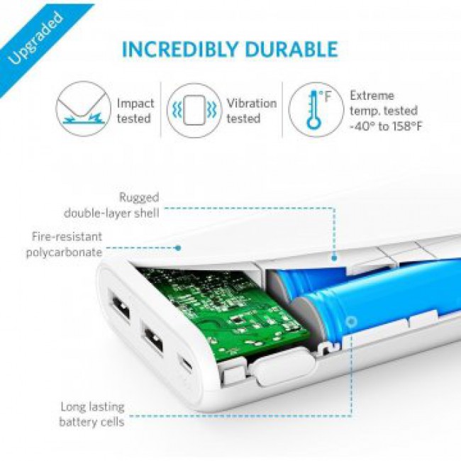 Anker PowerCore 15600mAh Universal Power Bank - White