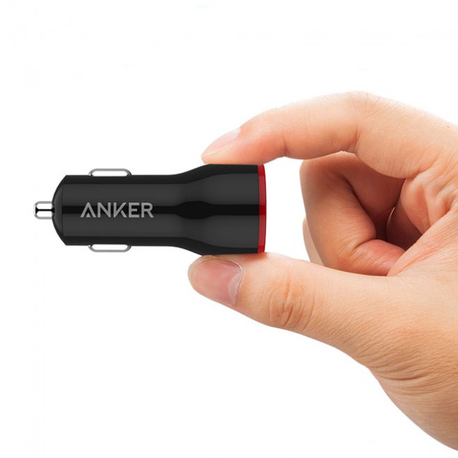 Anker PowerDrive 2 Car Charger with 3ft Micro USB Cable - Black