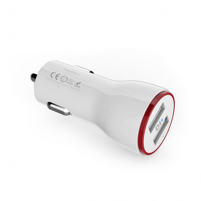 Anker PowerDrive 2 Car Charger with 3ft Micro USB Cable - White
