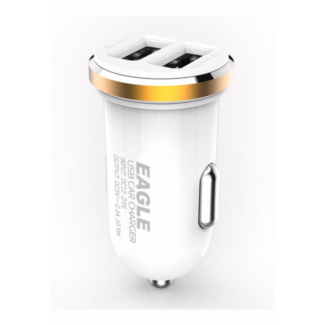 Eagle DL-C22 USB Car Charger Compatible with Samsung Galaxy Series - White