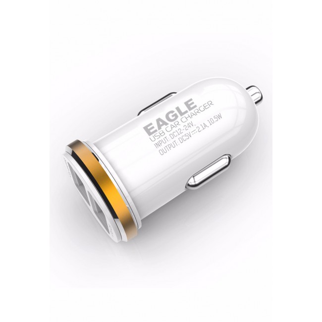Eagle DL-C22 USB Car Charger Compatible with Apple Series - White