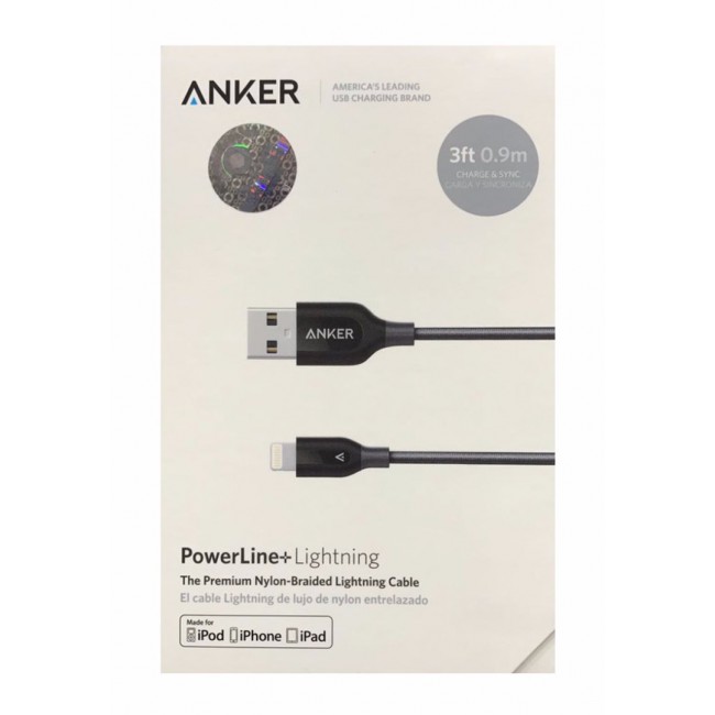 Anker PowerLinePlus 3ft Lightning Cable - Black