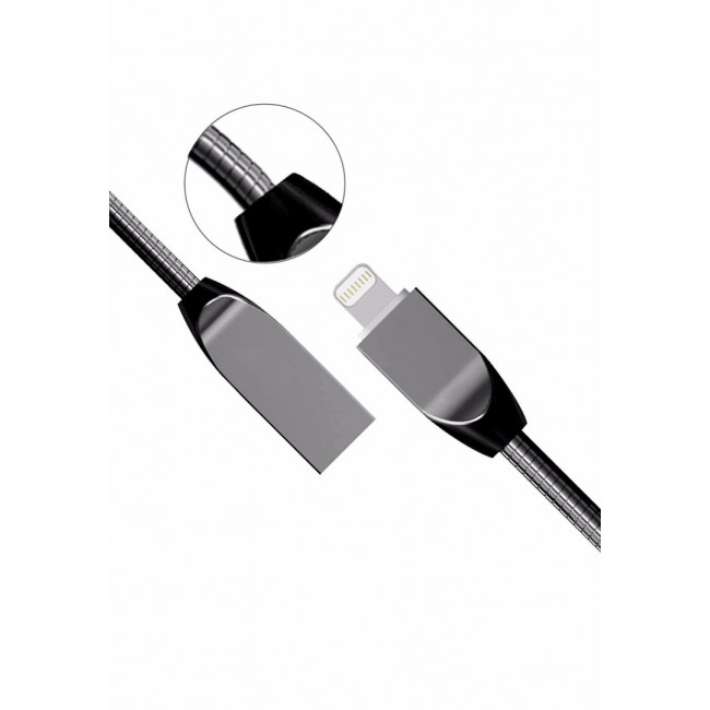 Margoun Spring Zinc Alloy Lightning Cable - Black