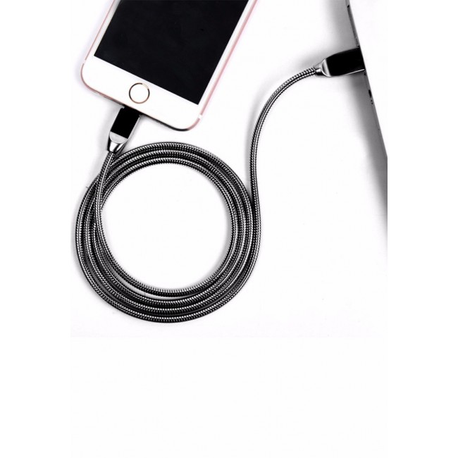 Margoun Spring Zinc Alloy Lightning Cable - Black