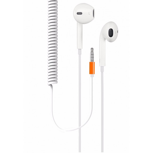 Brand Plan Coiled Stereo Headphones - White