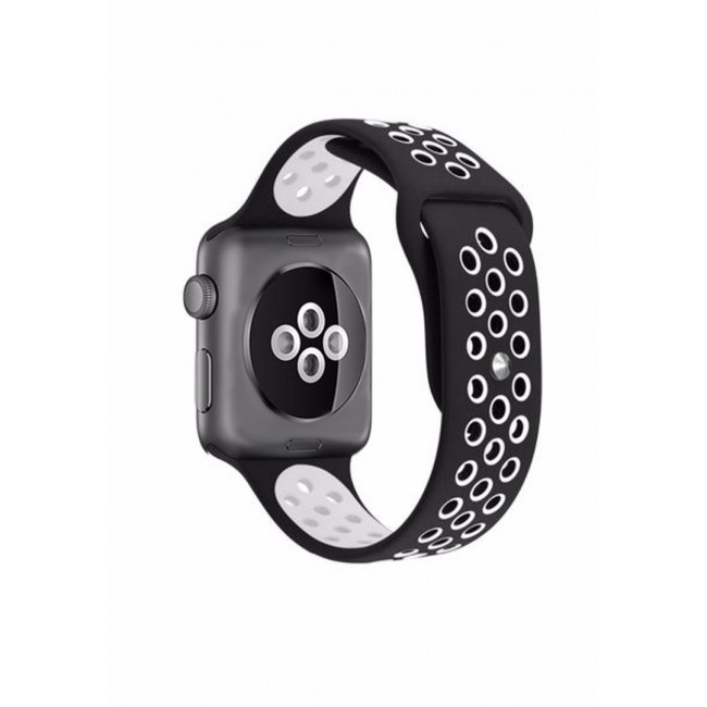 Lemfo LF07 Smart Watch with Sports Plus Silicone Strap Black Frame - Black/White