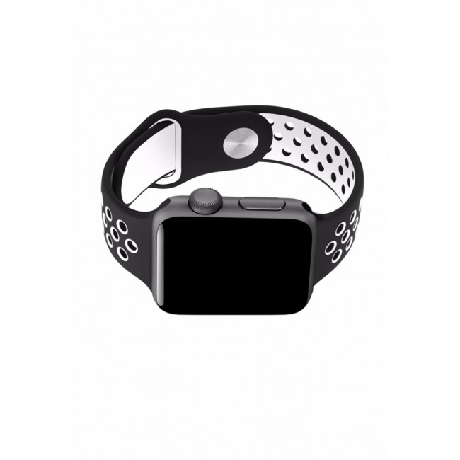 Lemfo LF07 Smart Watch with Sports Plus Silicone Strap Black Frame - Black/White