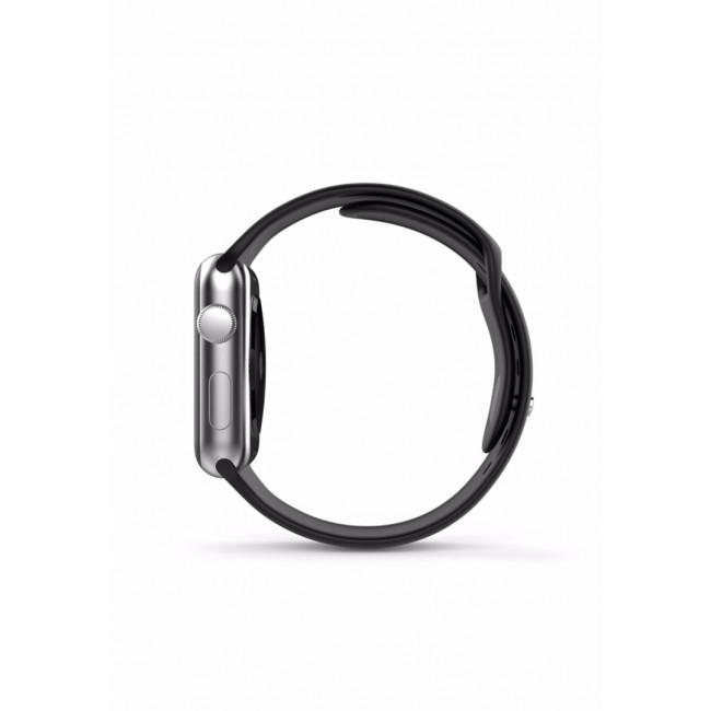 Lemfo LF07 Smart Watch with Silicone Strap Silver Frame - Black