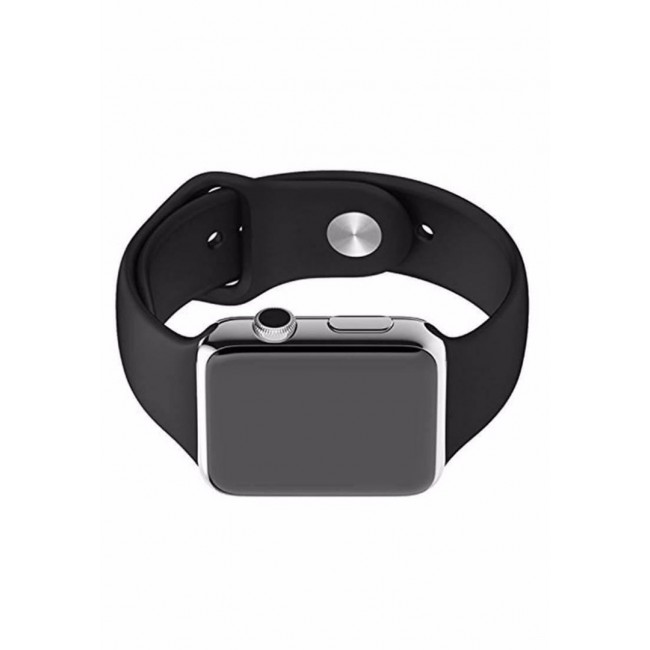 Lemfo LF07 Smart Watch with Silicone Strap Silver Frame - Black