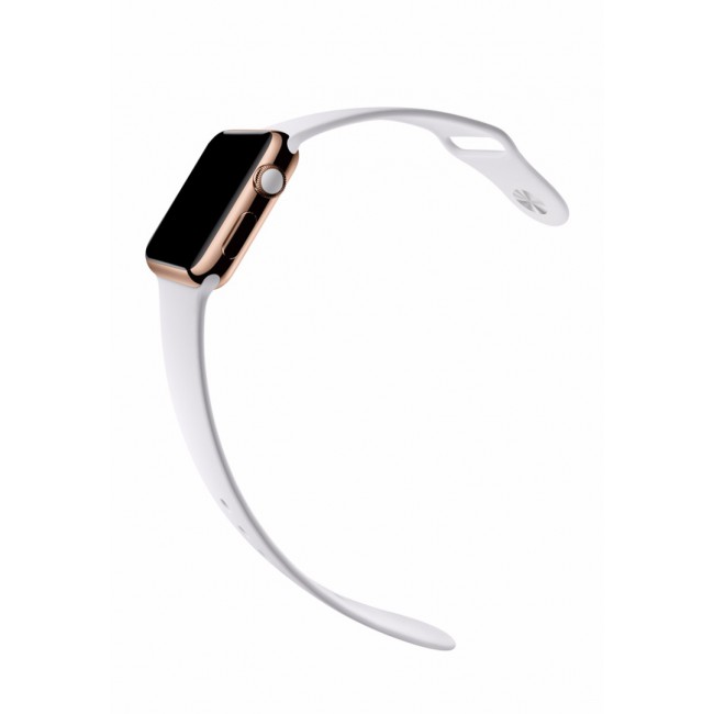 Lemfo LF07 Smart Watch with Silicone Strap Gold Frame - White