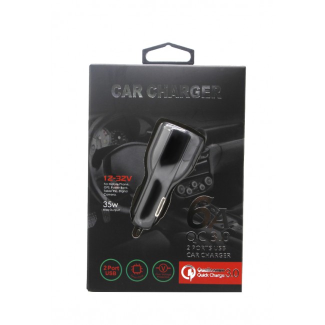 Margoun 2-Port USB Fast Car Charger - Black