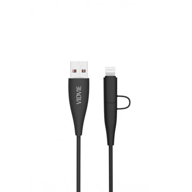 Vidvie CB415 2-in-1 Micro USB and Lightning Cable - Black