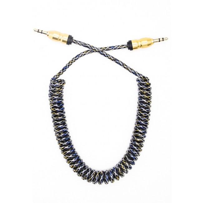 Margoun 3.5mm Male to Male Premium AUX Nylon Spiral Cable - Multicolor 01