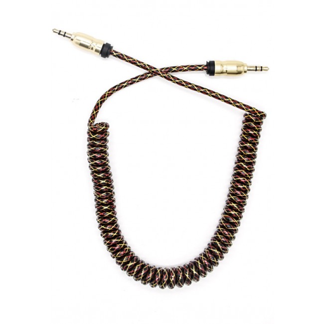 Margoun 3.5mm Male to Male Premium AUX Nylon Spiral Cable - Multicolor 02