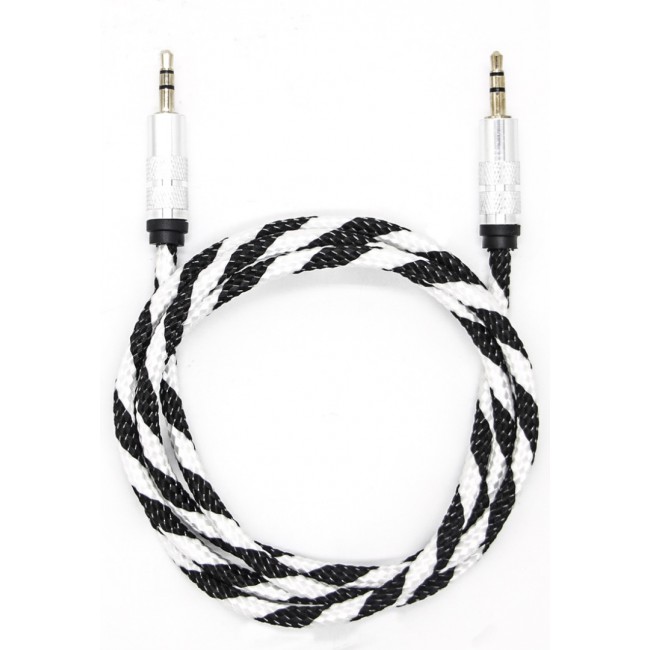 Margoun 3.5mm Male to Male Premium AUX Braided Cable 1M - White