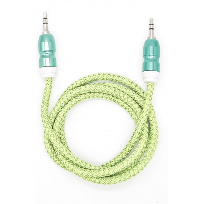 Margoun 3.5mm Male to Male Premium AUX Nylon Braided Cable 1M - Green