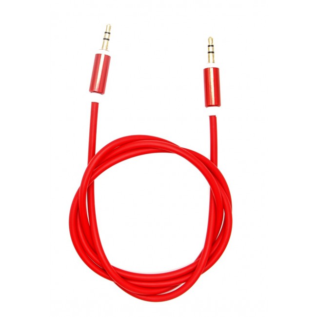 3.5mm Male to Male AUX Nylon Cable Red-Margoun 