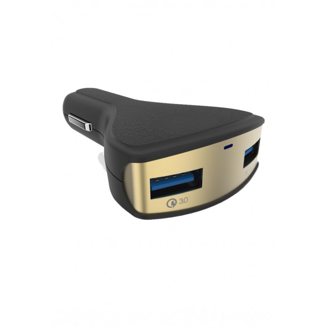 PiBlue C07 2-Port Qualcomm Charger with Window Breaker (NFT) - Black