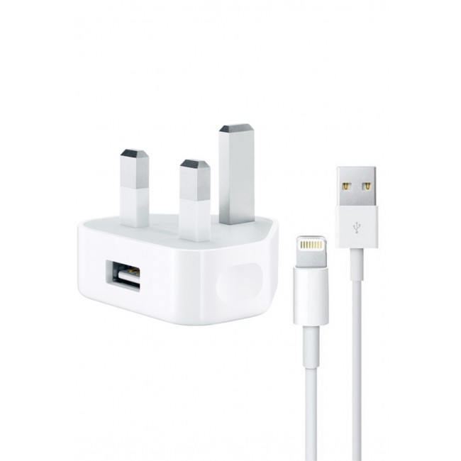 Margoun 5W USB Fast Power Adapter For Apple Devices With Lightning To USB Cable - White