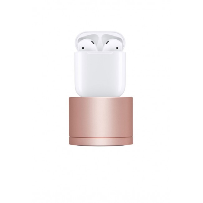 Coteetci Aluminum Series Dock Charger for AirPods 2.4A (NFT) - Rose Gold