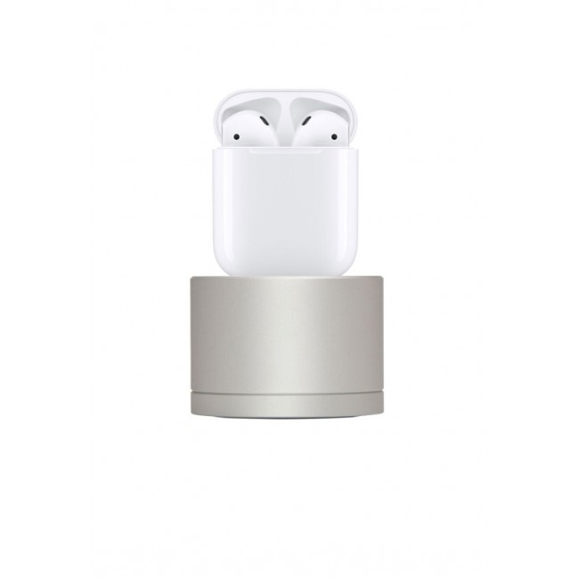 Coteetci Aluminum Series Dock Charger for AirPods 2.4A (NFT) - Silver