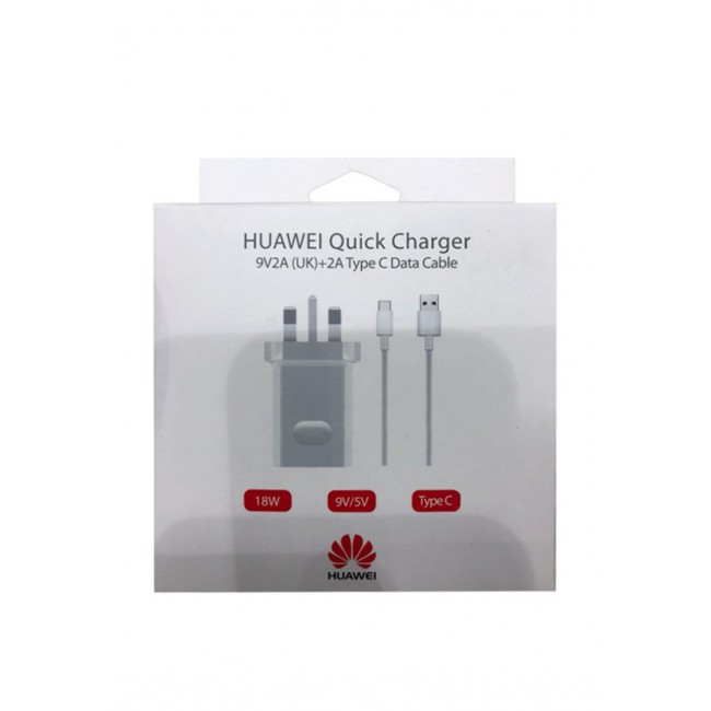 Huawei Quick Wall Charger with Type-C Data Cable 18W - White