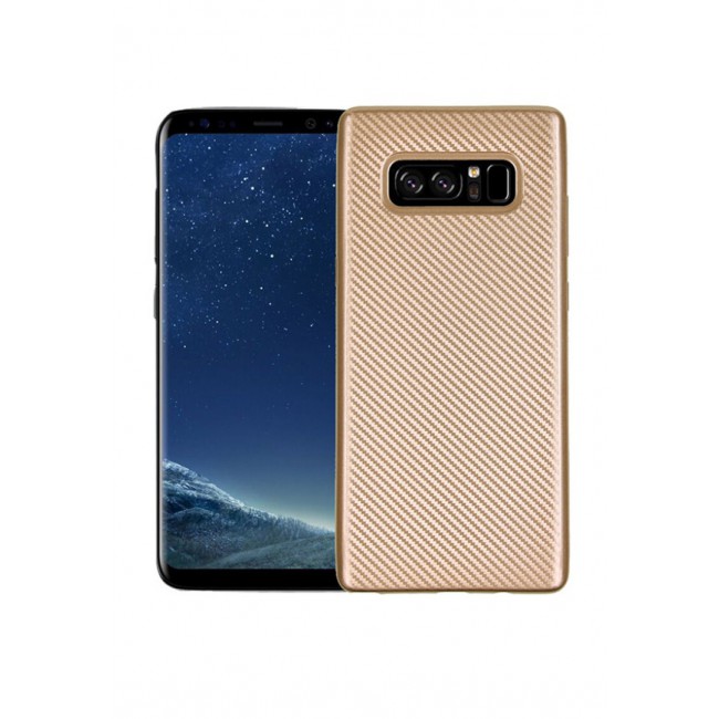 Margoun Case for Samsung Galaxy Note 8 Carbon Fiber TPU Back Cover - Gold