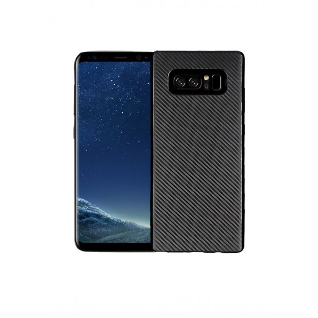 Margoun Case for Samsung Galaxy Note 8 Carbon Fiber TPU Back Cover - Black