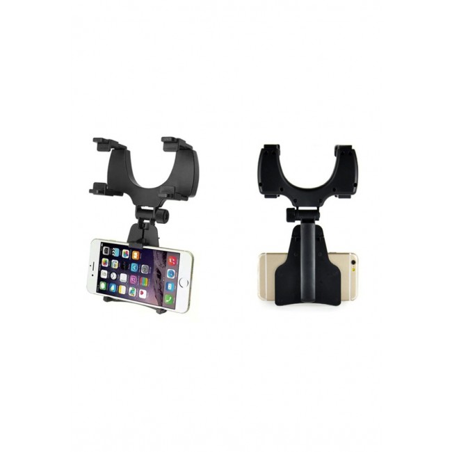 Margoun Car Rear-view Mirror Mount Stand Universal Holder Cradle For Cell Phone/GPS - Black