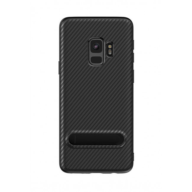 Totu Design Case for Samsung Galaxy S9 Back Cover with Kickstand - Black