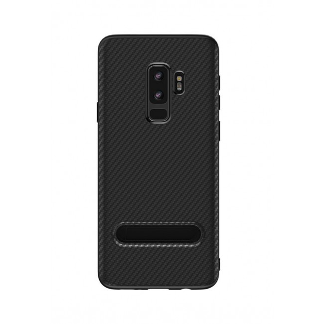 Totu Design Case for Samsung Galaxy S9 Plus Back Cover with Kickstand - Black