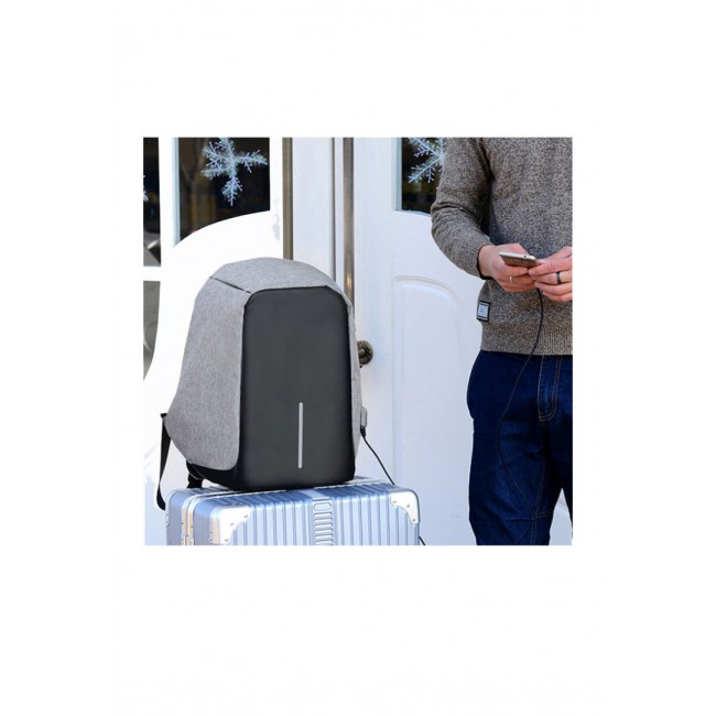 Margoun Anti-Theft Waterproof Backpack with USB Charging Port - Grey