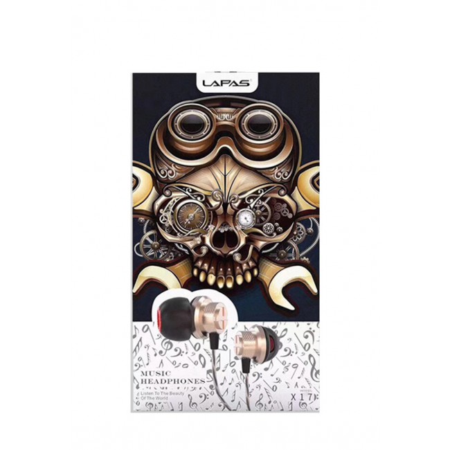 LAPAS X17 Stereo In-Ear Headphones with Mic (NFT) - Gold